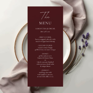Elegant Burgundy Wedding Menu