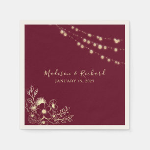 Elegant Burgundy Wedding Napkins