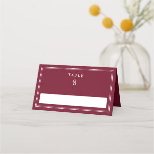Elegant Burgundy Wedding Place Card