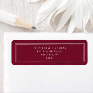 Elegant Burgundy Wedding Return Address Label