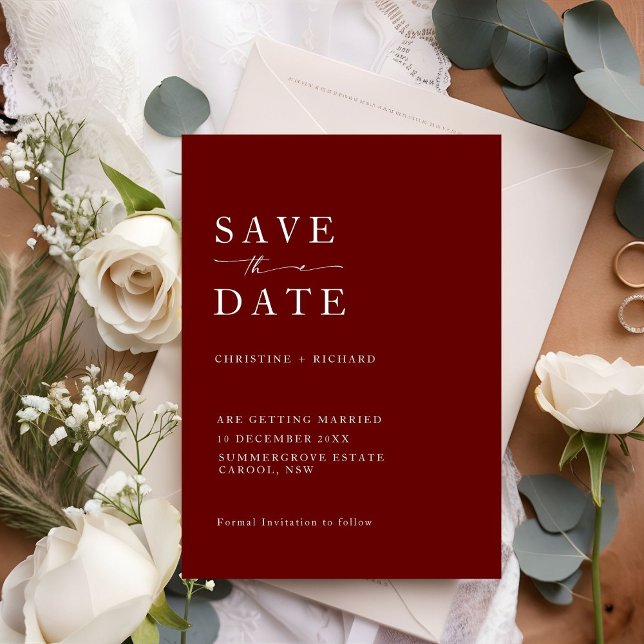 Elegant Burgundy Wedding Save the Date  (Creator Uploaded)
