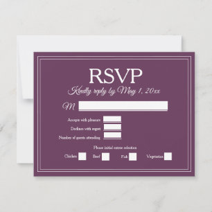Elegant Burgundy Wine Berry Velvet Wedding RSVP Card