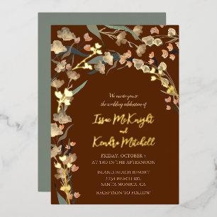 Elegant Burgundy Wine Sage Botanical Wedding