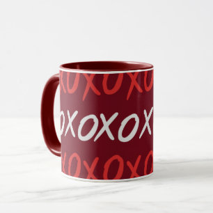 Elegant Burgundy XOXO Hugs and Kisses Mug