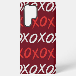 Elegant Burgundy XOXO Hugs and Kisses Samsung Galaxy Case