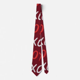 Elegant Burgundy XOXO Hugs and Kisses Tie