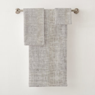 Elegant Burlap Pattern Bath Towel Set