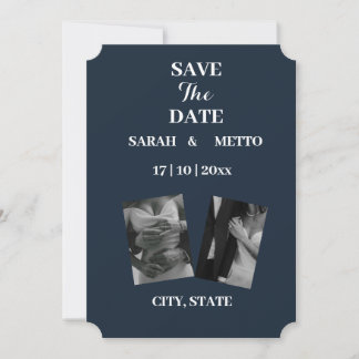 Elegant Burnt Orange 2 Photo Typography Save The D Invitation