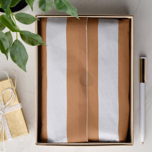Elegant Burnt Orange and White Striped Pattern Tissue Paper
