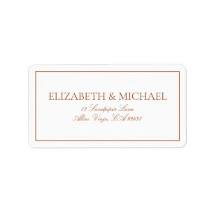 Elegant Burnt Orange Classic Script Label