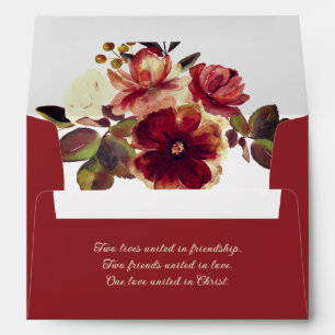 Elegant Burnt Orange Fall Floral Wedding Envelope