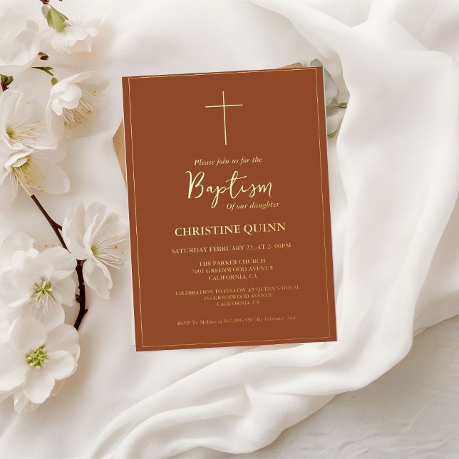 Elegant Burnt Orange & Gold Baptism & Christening  (Creator Uploaded)