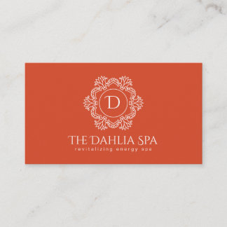 Elegant Burnt Orange Masseuse Spa Professional  Business Card