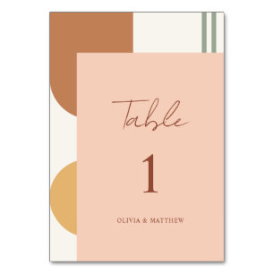 Elegant Burnt Orange Rustic Boho Arch Table Number