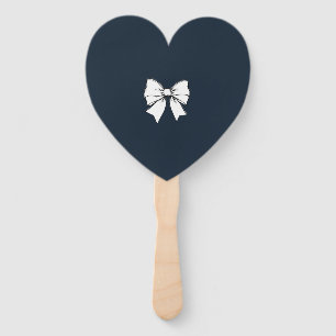 Elegant Burnt Orange White Bow Heart Shaped Weddin Hand Fan