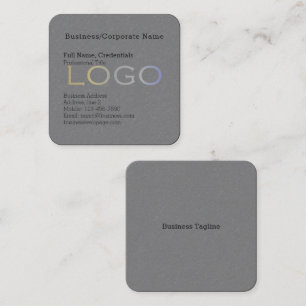 Elegant Business Background Logo Premium Black Square Business Card