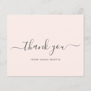 Elegant Business Blush Pink Budget Thank You Card