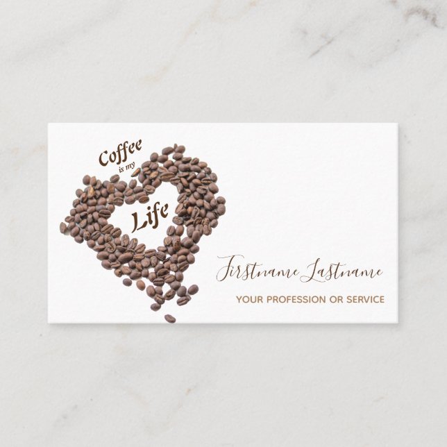 Elegant business card Barista and Coffee fellows (Front)