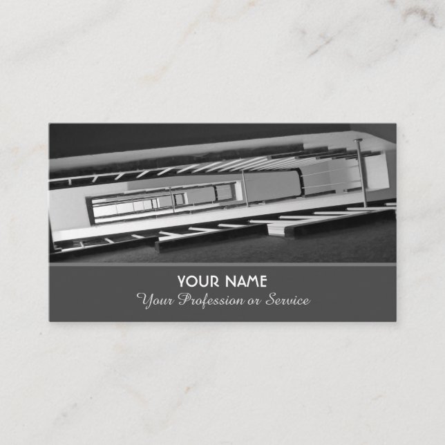 Elegant business card for escalator experts (Front)