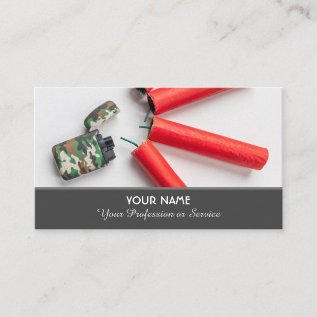 Elegant business card for firework services (Front)