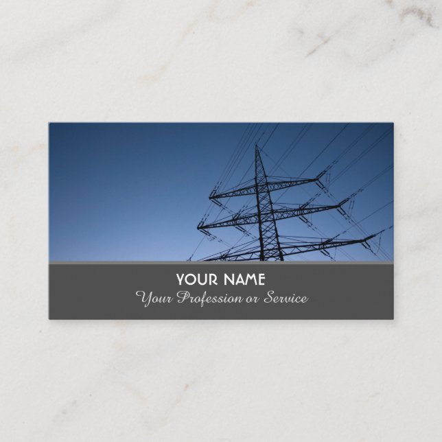 Elegant business card for high voltage experts (Front)