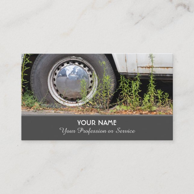 Elegant business card for wheel and tire experts (Front)