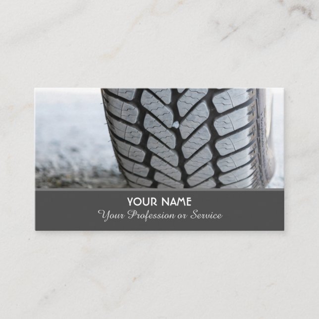 Elegant business card for wheel and tire experts (Front)