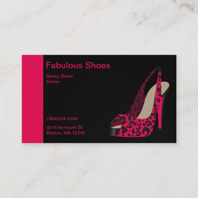 Elegant Business Card for Women's Shoe Store (Front)