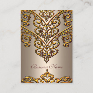 Elegant Business Card Gold on Coffee Overlay