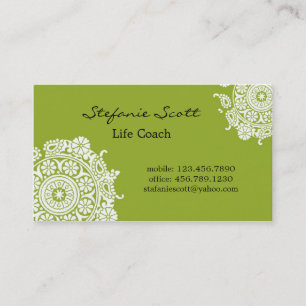 Elegant Business Card in Lime Green and White