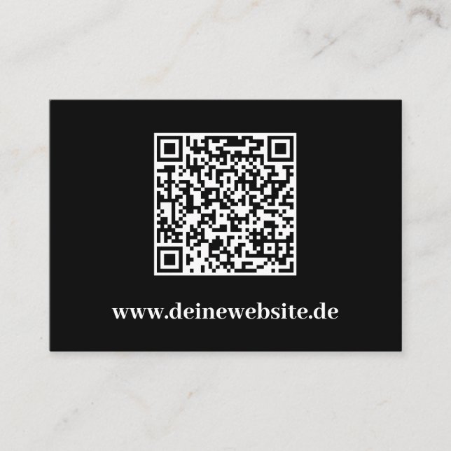 Elegant Business Card with QR Code Black Template (Front)
