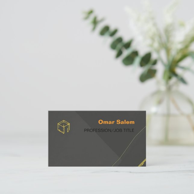"Elegant business cards with luxurious gold design (Standing Front)