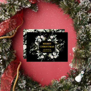 Elegant Business Company Logo Luxury Real Gold Foil Holiday Card