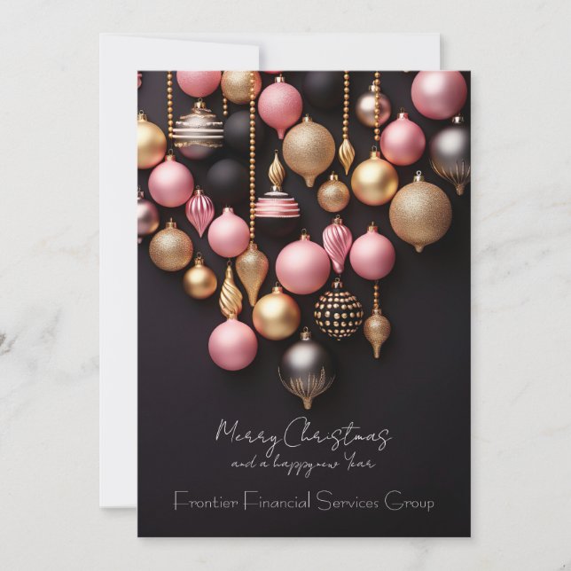 Elegant Business Corporate Christmas Holiday Card (Front)