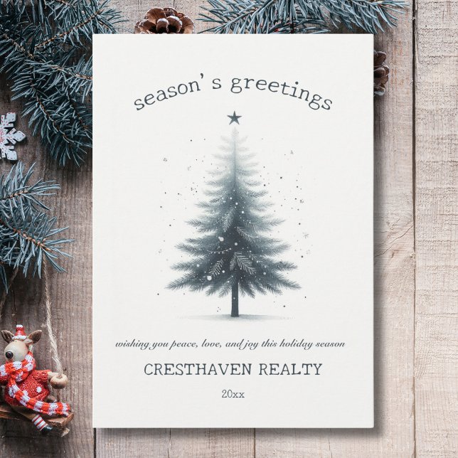 Elegant Business Corporate Christmas Holiday Card (elegant minimalist corporate Christmas seasons greetings card for company business clients)