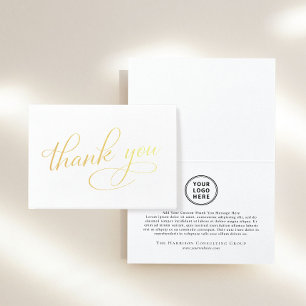 Elegant Business Corporate Logo Thank You Foil Card