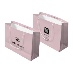 Elegant Business Custom Logo   QR Code Shopping Large Gift Bag