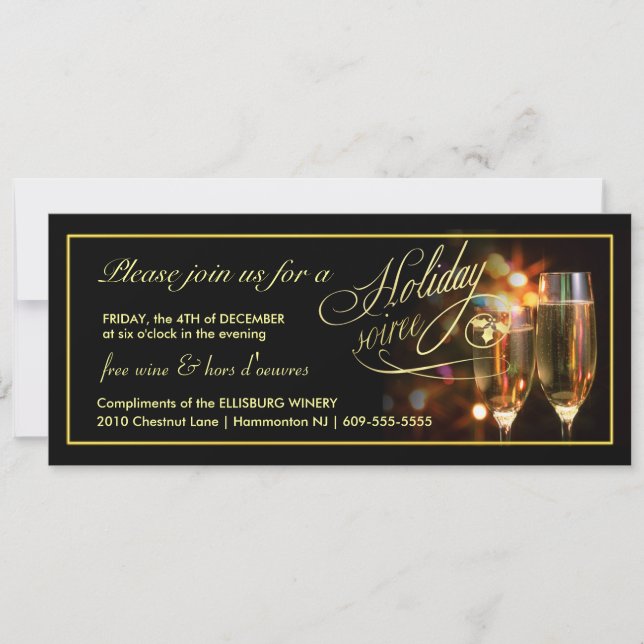 Elegant Business Holiday Party Invitations (Front)