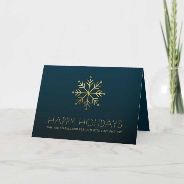 Elegant Business Holiday  Thank You Card (Front)