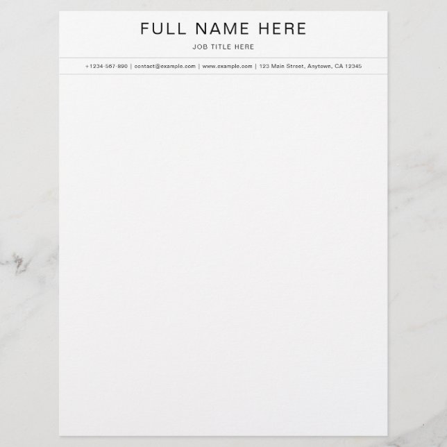 Elegant Business Letterhead with Contact Informati (Front)
