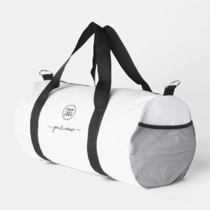 Elegant Business Logo and Script Text Fitness Duffle Bag