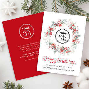 Elegant Business Logo Corporate Christmas Holiday Card