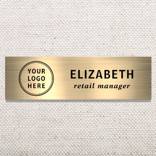 Elegant Business Logo Gold Name Tag