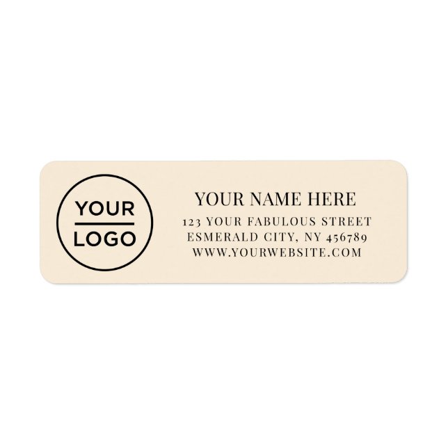 Elegant Business Logo Return Address Label (Front)