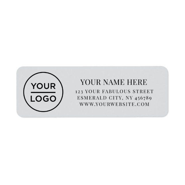 Elegant Business Logo Return Address Label (Front)