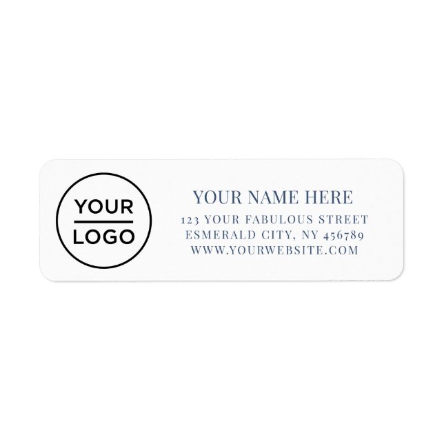 Elegant Business Logo Return Address Label (Front)