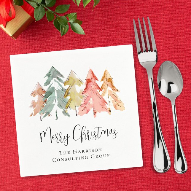 Elegant Business Merry Christmas Holiday Party Napkin (Creator Uploaded)
