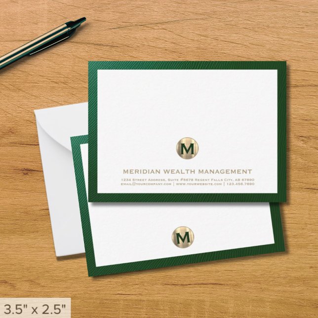 Elegant Business Monogram Note Cards (Creator Uploaded)