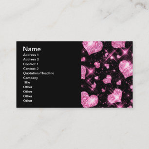 Elegant Business Pink Glitter Hearts Business Card