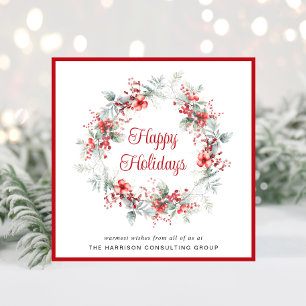 Elegant Business QR Code Corporate Christmas Holiday Card